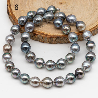 9-10mm Tahitian Pearl in Full Strand, Natural Colors with High Luster, for Jewelry Making, SKU # 3014TH