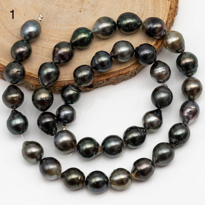 9-10mm Tahitian Pearl in Full Strand with All Natural Color with High Luster and Blemishes for Jewelry Making, SKU# 2278TH