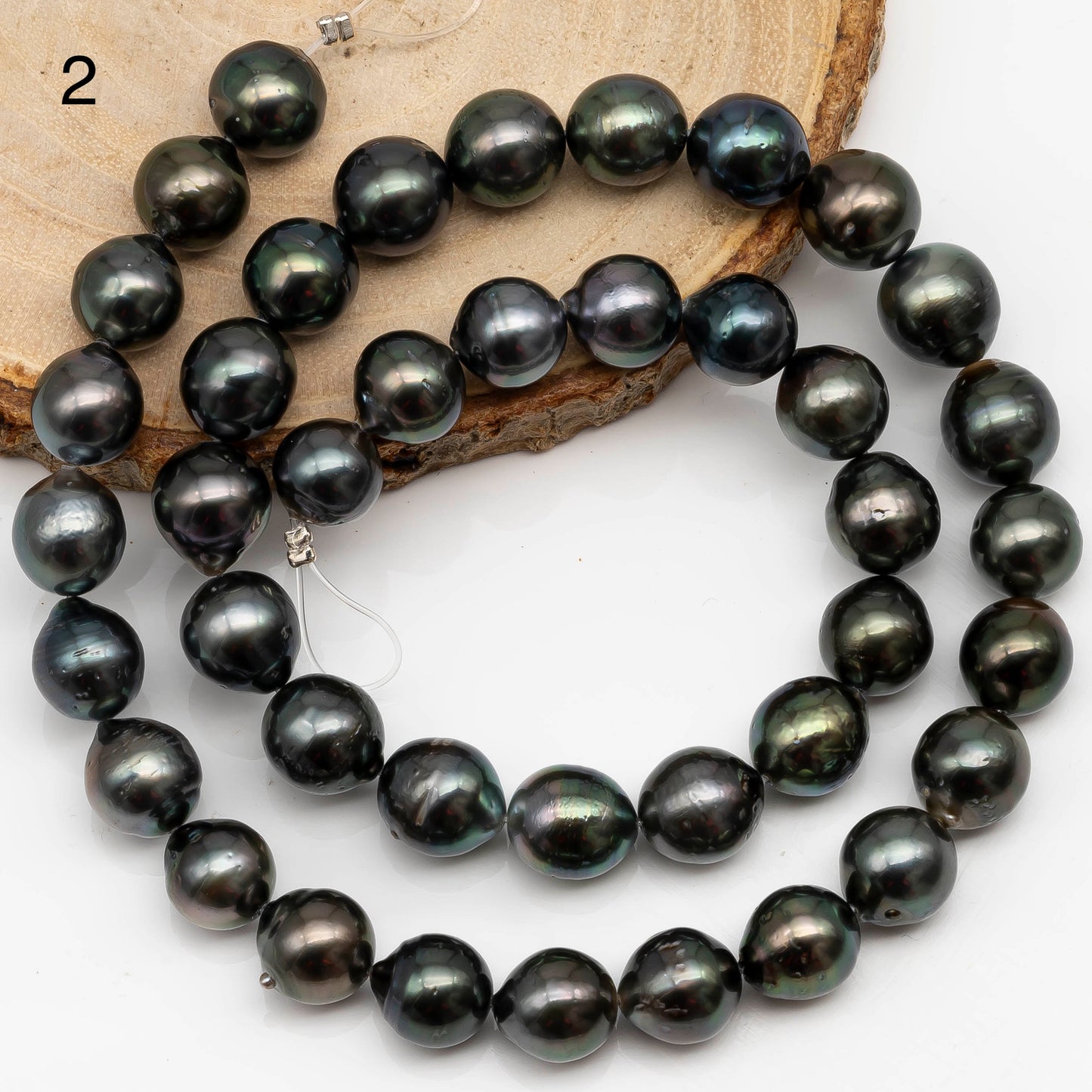 9-10mm Tahitian Pearl in Full Strand with All Natural Color with High Luster and Blemishes for Jewelry Making, SKU# 2278TH