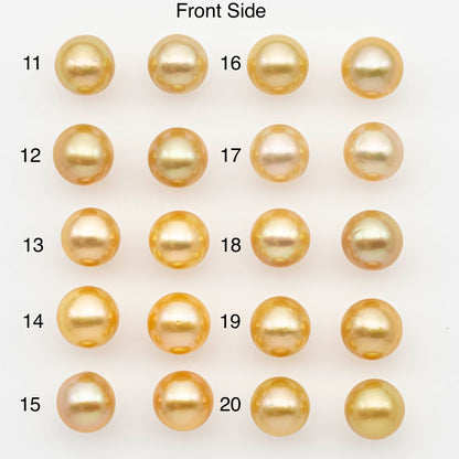 10-11mm Matched Pair South Sea Pearl,Round undrilled with High Luster and Minor Blemishes for Jewelry Making, SKU # 2685GS