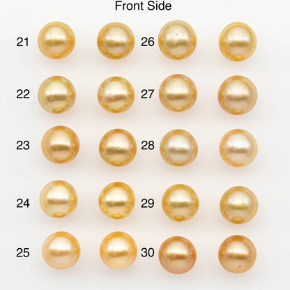 10-11mm Matched Pair South Sea Pearl,Round undrilled with High Luster and Minor Blemishes for Jewelry Making, SKU # 2685GS