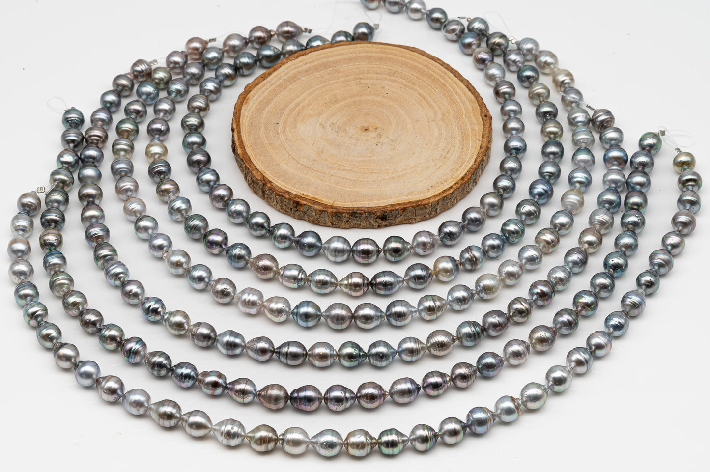 9-10mm Tahitian Pearl in Full Strand, Natural Colors with High Luster, for Jewelry Making, SKU # 3015TH