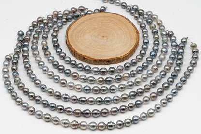 9-10mm Tahitian Pearl in Full Strand, Natural Colors with High Luster, for Jewelry Making, SKU # 3015TH
