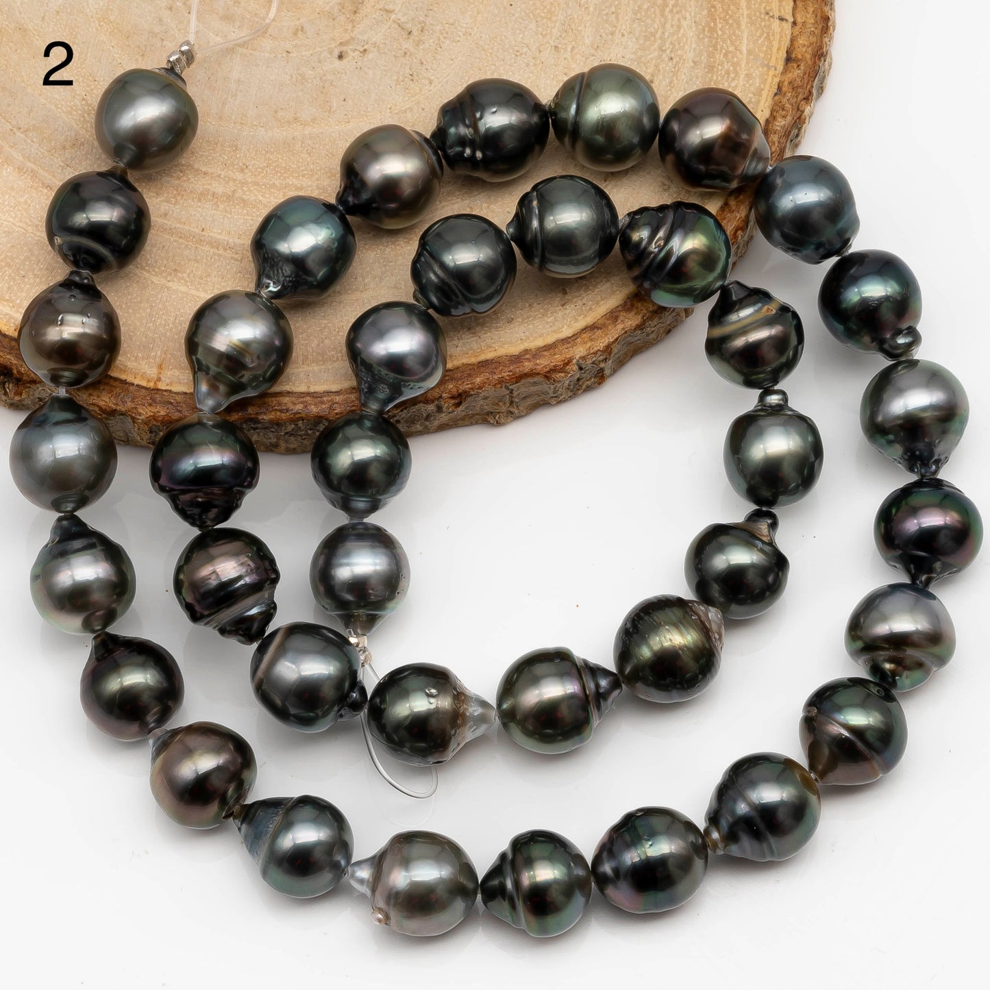 9-10mm Tahitian Pearl in Full Strand with All Natural Color with High Luster and Blemishes for Jewelry Making, SKU# 2279TH