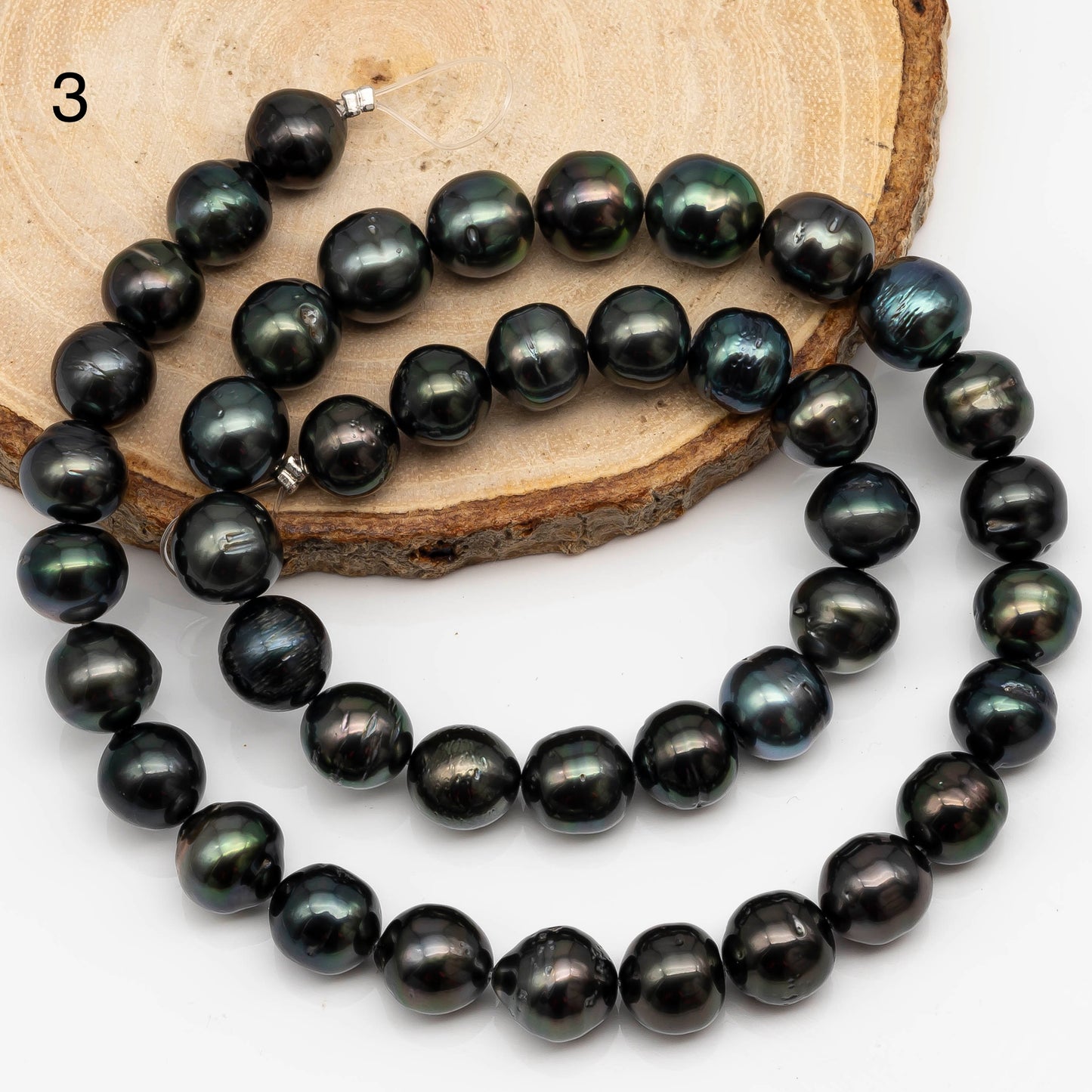 9-10mm Tahitian Pearl in Full Strand with All Natural Color with High Luster and Blemishes for Jewelry Making, SKU# 2279TH