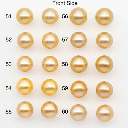 10-11mm Matched Pair South Sea Pearl,Round undrilled with High Luster and Minor Blemishes for Jewelry Making, SKU # 2685GS