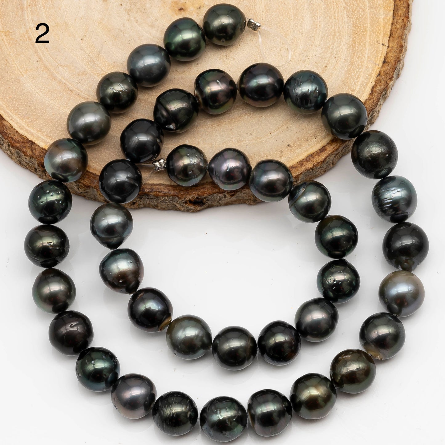 9-10mm Tahitian Pearl in Full Strand with All Natural Color with High Luster and Blemishes for Jewelry Making, SKU# 2280TH