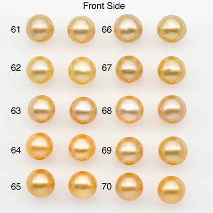 10-11mm Matched Pair South Sea Pearl,Round undrilled with High Luster and Minor Blemishes for Jewelry Making, SKU # 2685GS
