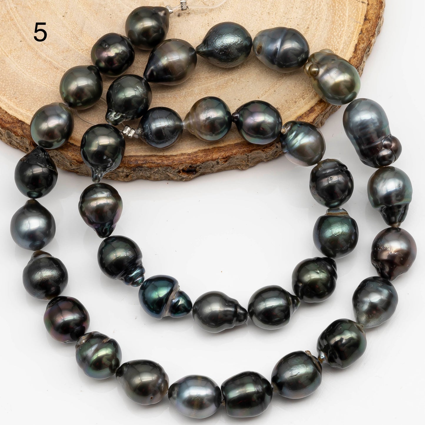 9-10mm Tahitian Pearl in Full Strand with All Natural Color with High Luster and Blemishes for Jewelry Making, SKU# 2280TH