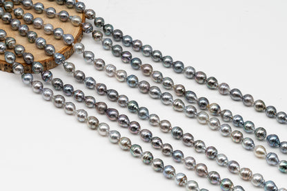 9-10mm Tahitian Pearl in Full Strand, Natural Colors with High Luster, for Jewelry Making, SKU # 3015TH