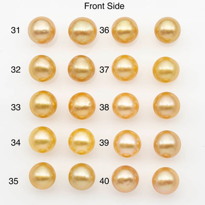 10-11mm Matched Pair South Sea Pearl,Round undrilled with High Luster and Minor Blemishes for Jewelry Making, SKU # 2686GS