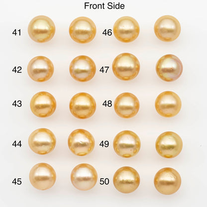 10-11mm Matched Pair South Sea Pearl,Round undrilled with High Luster and Minor Blemishes for Jewelry Making, SKU # 2686GS