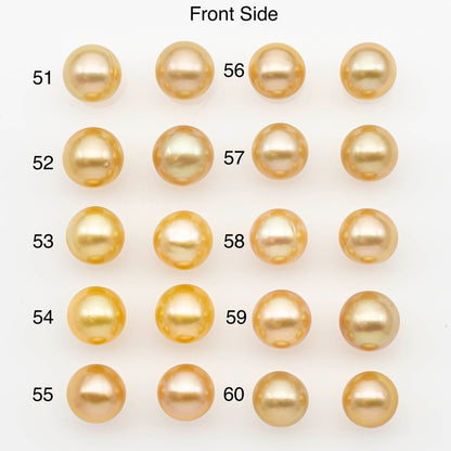 10-11mm Matched Pair South Sea Pearl,Round undrilled with High Luster and Minor Blemishes for Jewelry Making, SKU # 2686GS