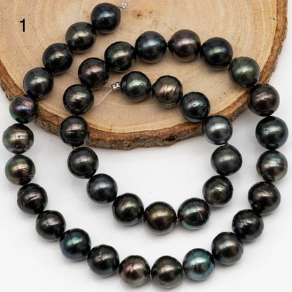 10-11mm Tahitian Pearl Drop in Full Strand with All Natural Color with High Luster for Jewelry Making, SKU# 2284TH