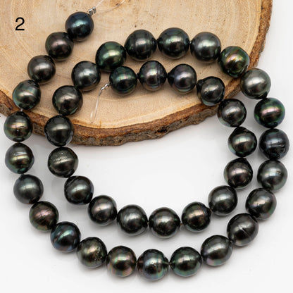 9-10mm Tahitian Pearl in Full Strand with All Natural Color with High Luster and Minor Blemishes for Jewelry Making, SKU# 2286TH