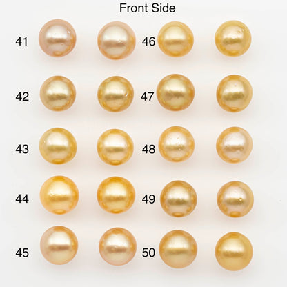 10-11mm Matching Pair South Sea Pearl,Round undrilled with High Luster and Minor Blemishes for Jewelry Making, SKU # 2687GS