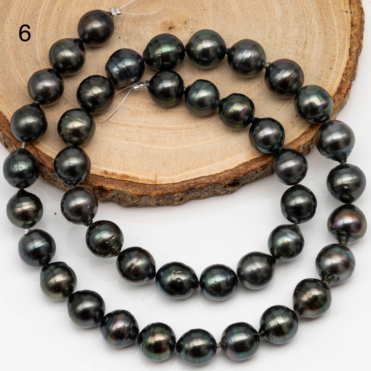 9-10mm Tahitian Pearl in Full Strand with All Natural Color with High Luster and Minor Blemishes for Jewelry Making, SKU# 2286TH