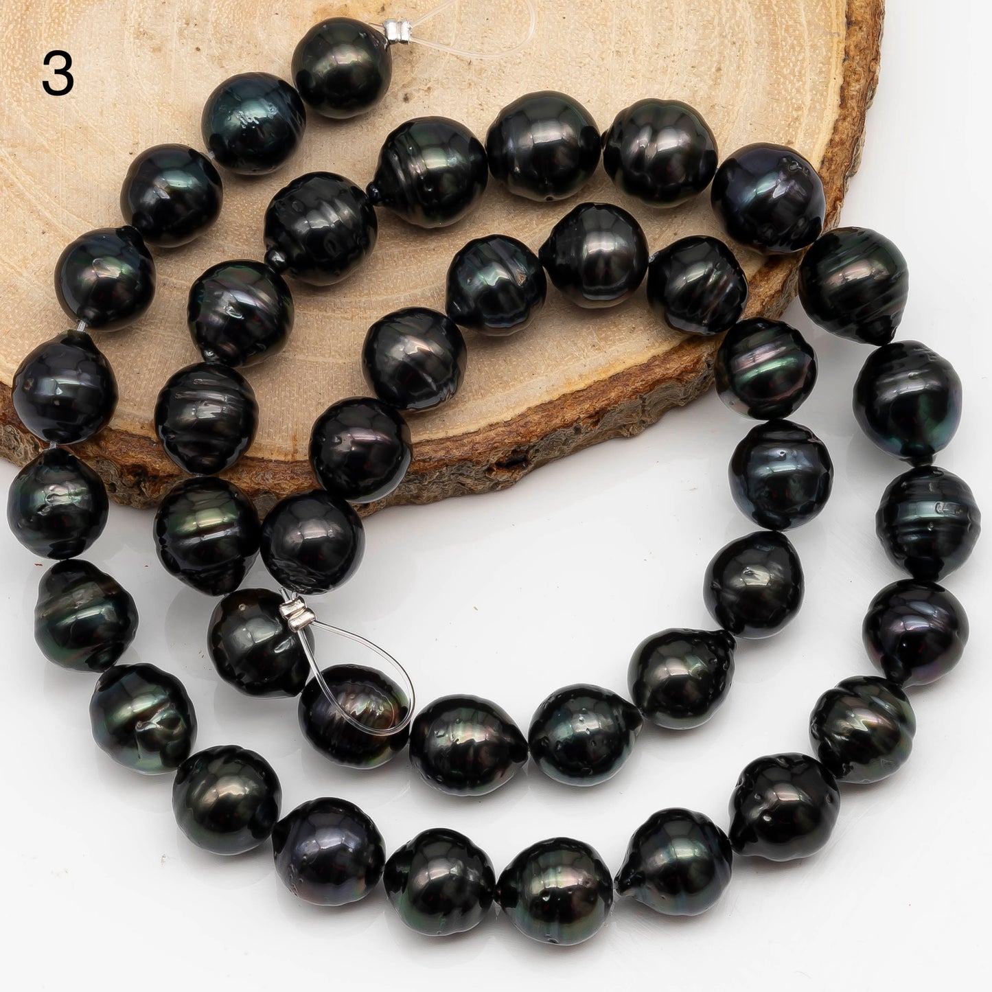 9-10mm Tahitian Pearl in Full Strand with All Natural Color with High Luster for Jewelry Making, SKU# 2288TH