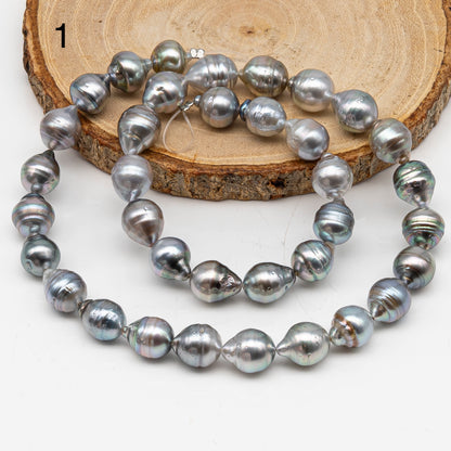 9-10mm Tahitian Pearl in Full Strand, Natural Colors with High Luster, for Jewelry Making, SKU # 3015TH