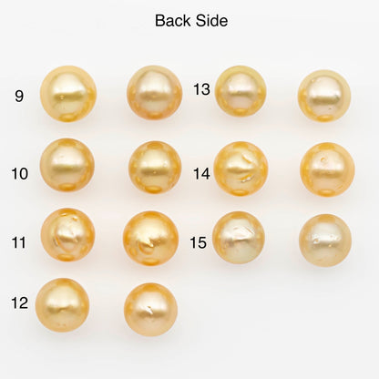 9-10mm Matched Pair South Sea Pearl,Round undrilled with High Luster and Minor Blemishe for Jewelry Making, SKU # 2689GS