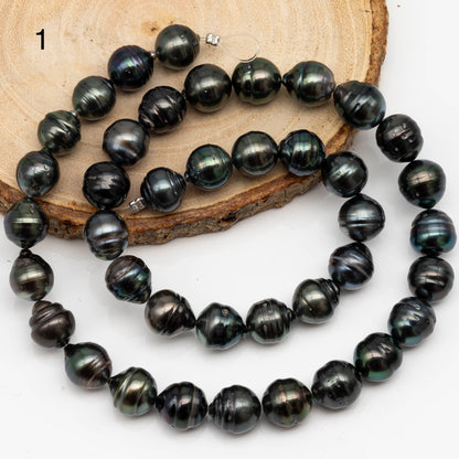 9-10mm Tahitian Pearl in Full Strand with All Natural Color with High Luster for Jewelry Making, SKU# 2289TH