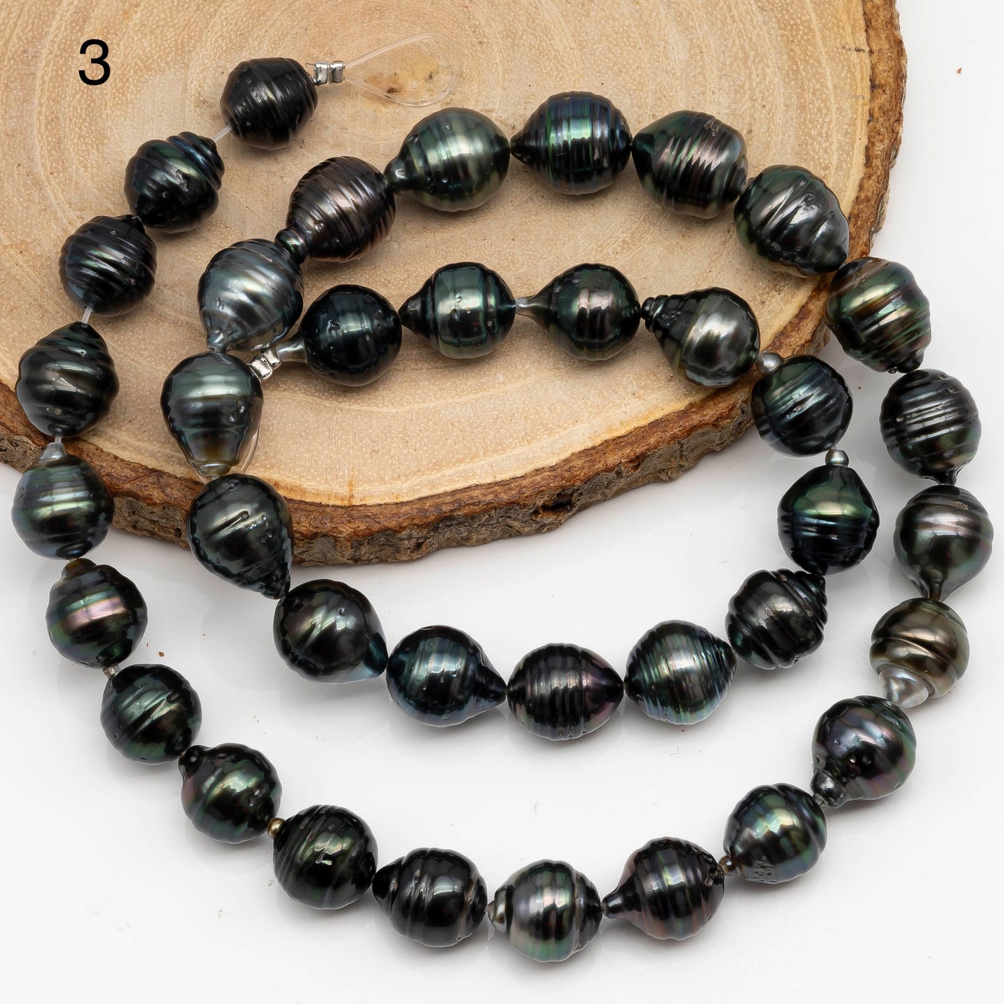 9-10mm Tahitian Pearl in Full Strand with All Natural Color with High Luster for Jewelry Making, SKU# 2289TH