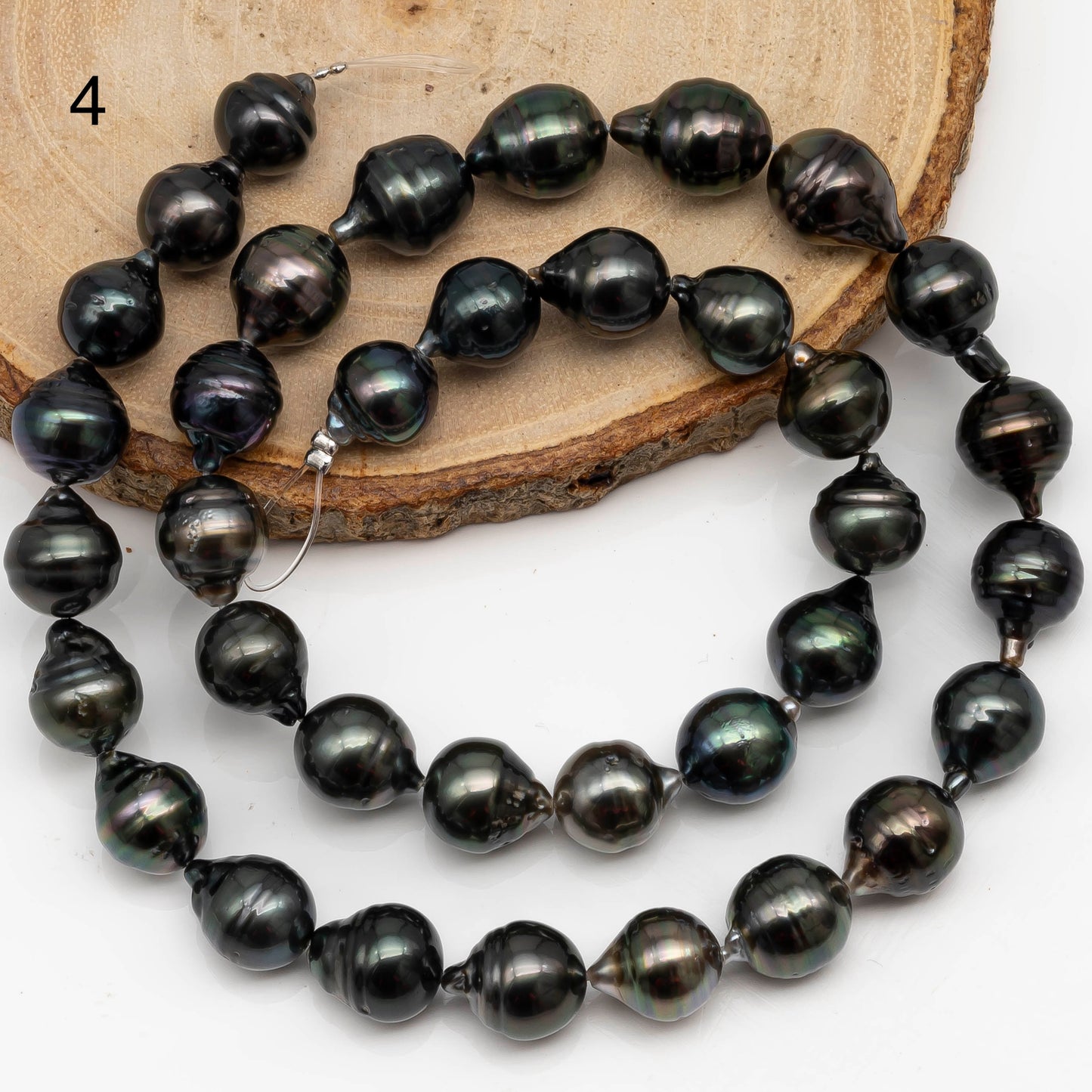 9-10mm Tahitian Pearl in Full Strand with All Natural Color with High Luster for Jewelry Making, SKU# 2289TH