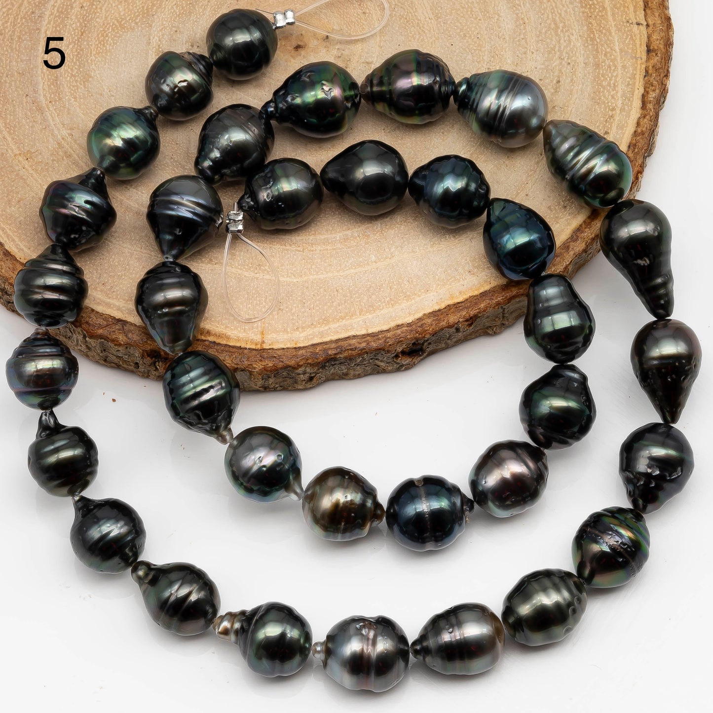 9-10mm Tahitian Pearl in Full Strand with All Natural Color with High Luster for Jewelry Making, SKU# 2289TH