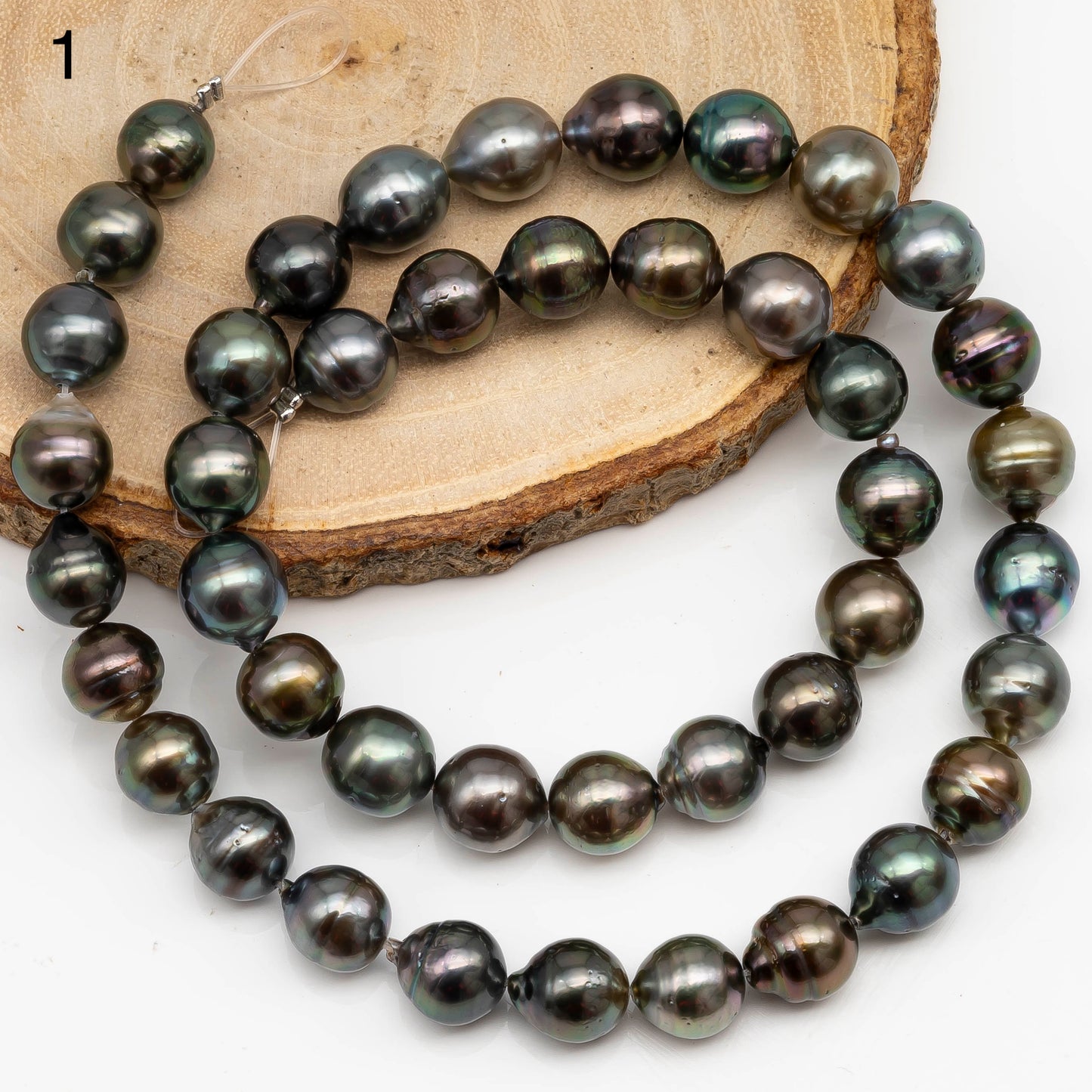 8-9mm Multicolor Tahitian Pearl Bead with High Luster, In Full Strand for Jewelry Making, SKU # 2290TH