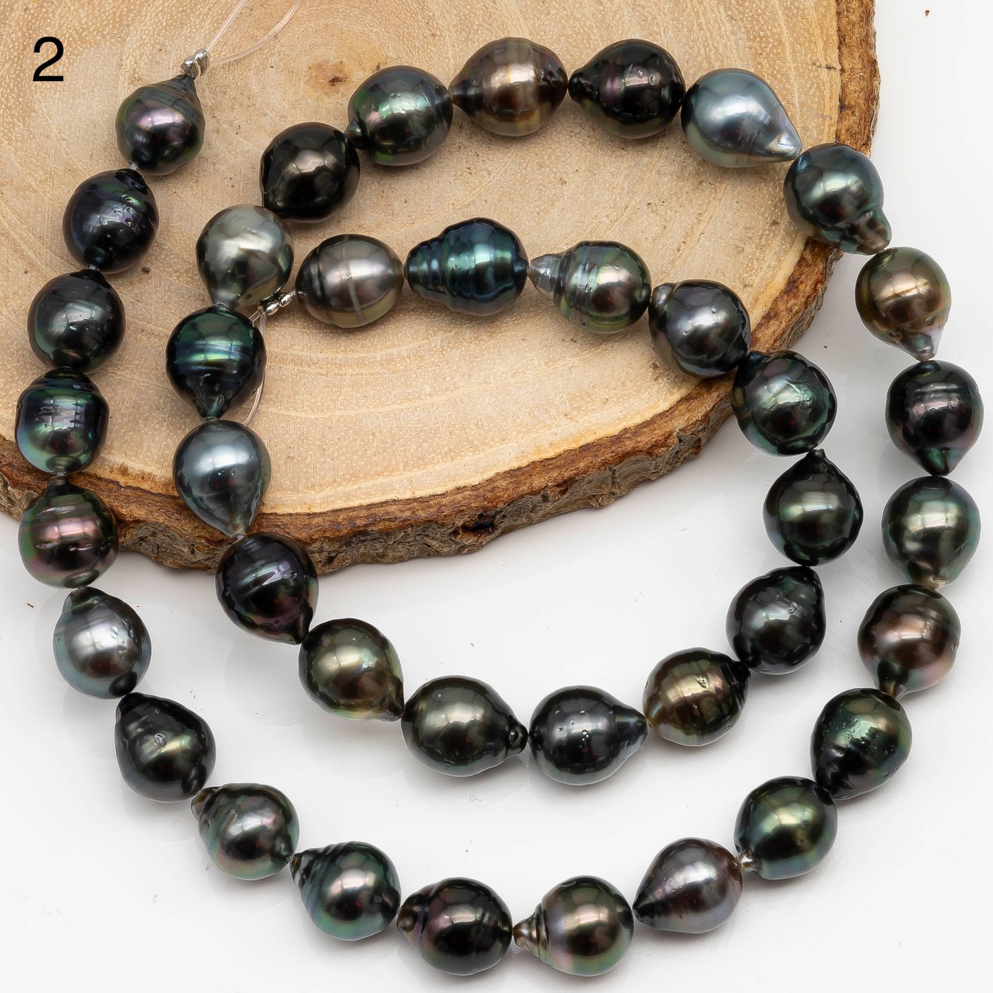 8-9mm Multicolor Tahitian Pearl Bead with High Luster, In Full Strand for Jewelry Making, SKU # 2290TH