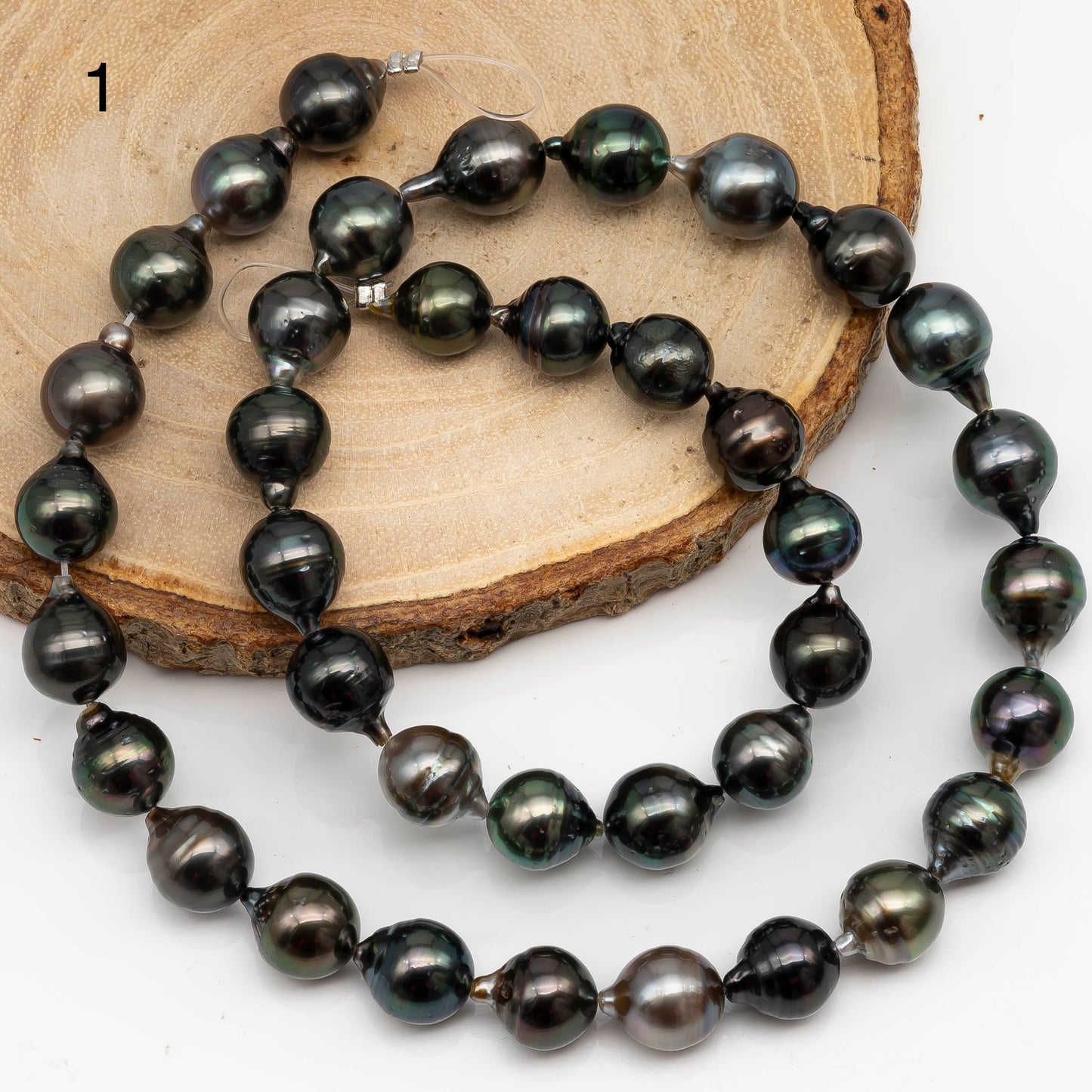 8-9mm Tahitian Pearl in Full Strand with All Natural Color with High Luster for Jewelry Making, SKU# 2292TH