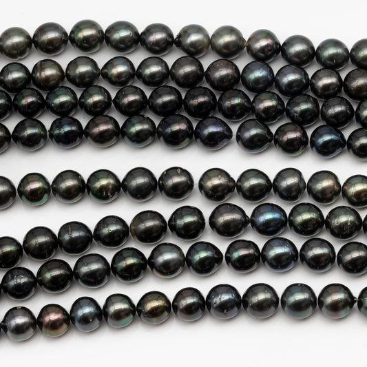 10-11mm Tahitian Pearl in Full Strand with All Natural Color with High Luster and Blemishes for Jewelry Making, SKU# 2275TH