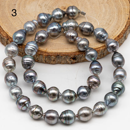 9-10mm Tahitian Pearl in Full Strand, Natural Colors with High Luster, for Jewelry Making, SKU # 3015TH