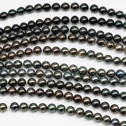 9-10mm Tahitian Pearl in Full Strand with All Natural Color with High Luster and Blemishes for Jewelry Making, SKU# 2276TH