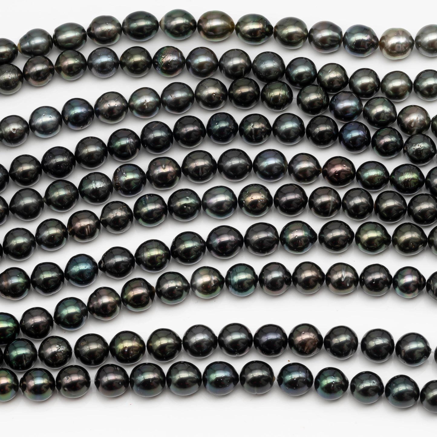 9-10mm Tahitian Pearl in Full Strand with All Natural Color with High Luster and Blemishes for Jewelry Making, SKU# 2277TH