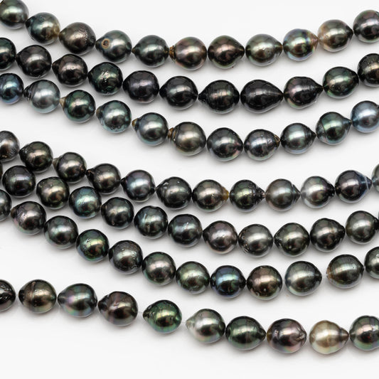 9-10mm Tahitian Pearl in Full Strand with All Natural Color with High Luster and Blemishes for Jewelry Making, SKU# 2278TH