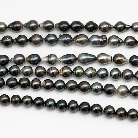 9-10mm Tahitian Pearl in Full Strand with All Natural Color with High Luster and Blemishes for Jewelry Making, SKU# 2280TH