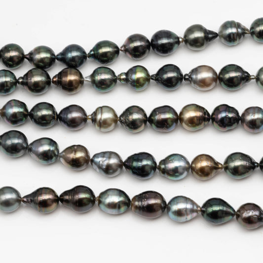 9-10mm Tahitian Pearl in Full Strand with All Natural Color with High Luster for Jewelry Making, SKU# 2287TH