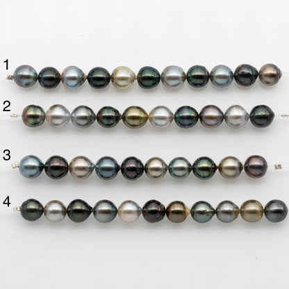 9-10mm Tahitian Pearl in Short Strand with All Natural Color with High Luster for Jewelry Making, SKU# 2293TH