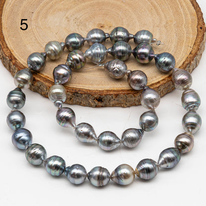 9-10mm Tahitian Pearl in Full Strand, Natural Colors with High Luster, for Jewelry Making, SKU # 3015TH