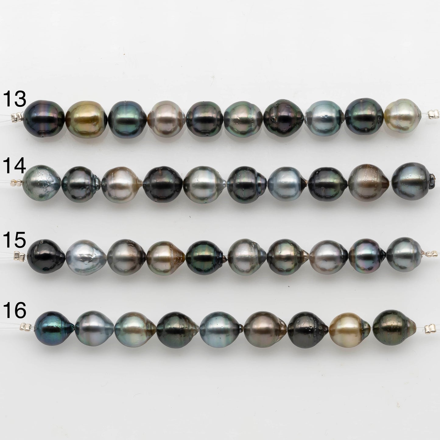 9-10mm Tahitian Pearl in Short Strand with All Natural Color with High Luster for Jewelry Making, SKU# 2293TH