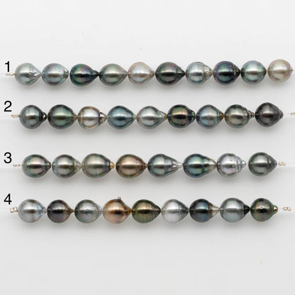 9-10mm Tahitian Pearl in Short Strand with All Natural Color with High Luster for Jewelry Making, SKU# 2294TH