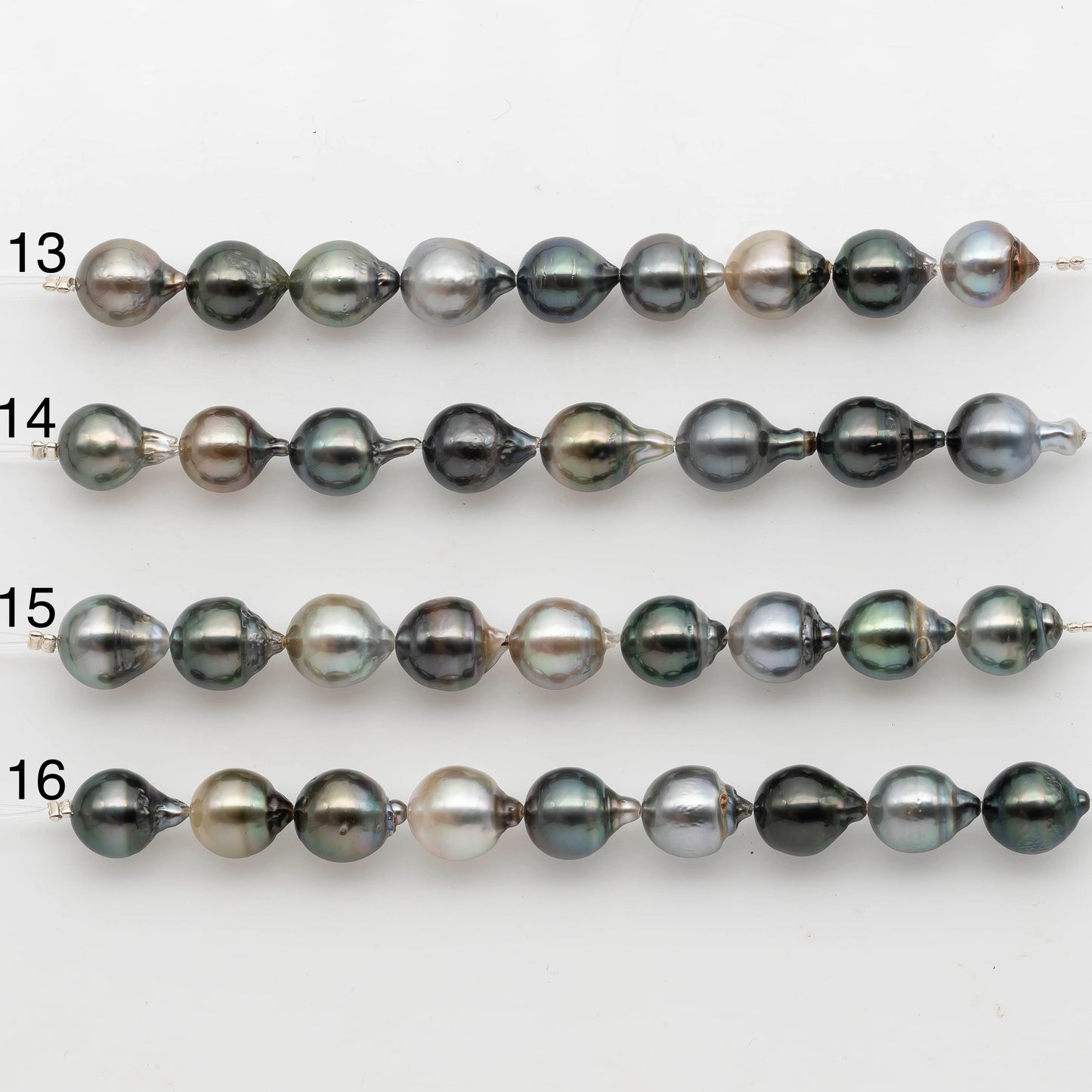 9-10mm Tahitian Pearl in Short Strand with All Natural Color with High Luster for Jewelry Making, SKU# 2294TH