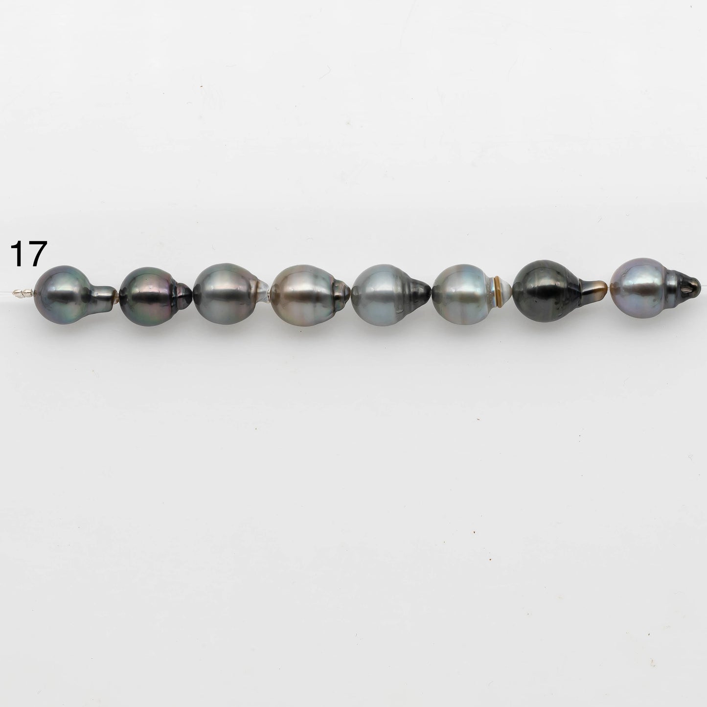 9-10mm Tahitian Pearl in Short Strand with All Natural Color with High Luster for Jewelry Making, SKU# 2294TH