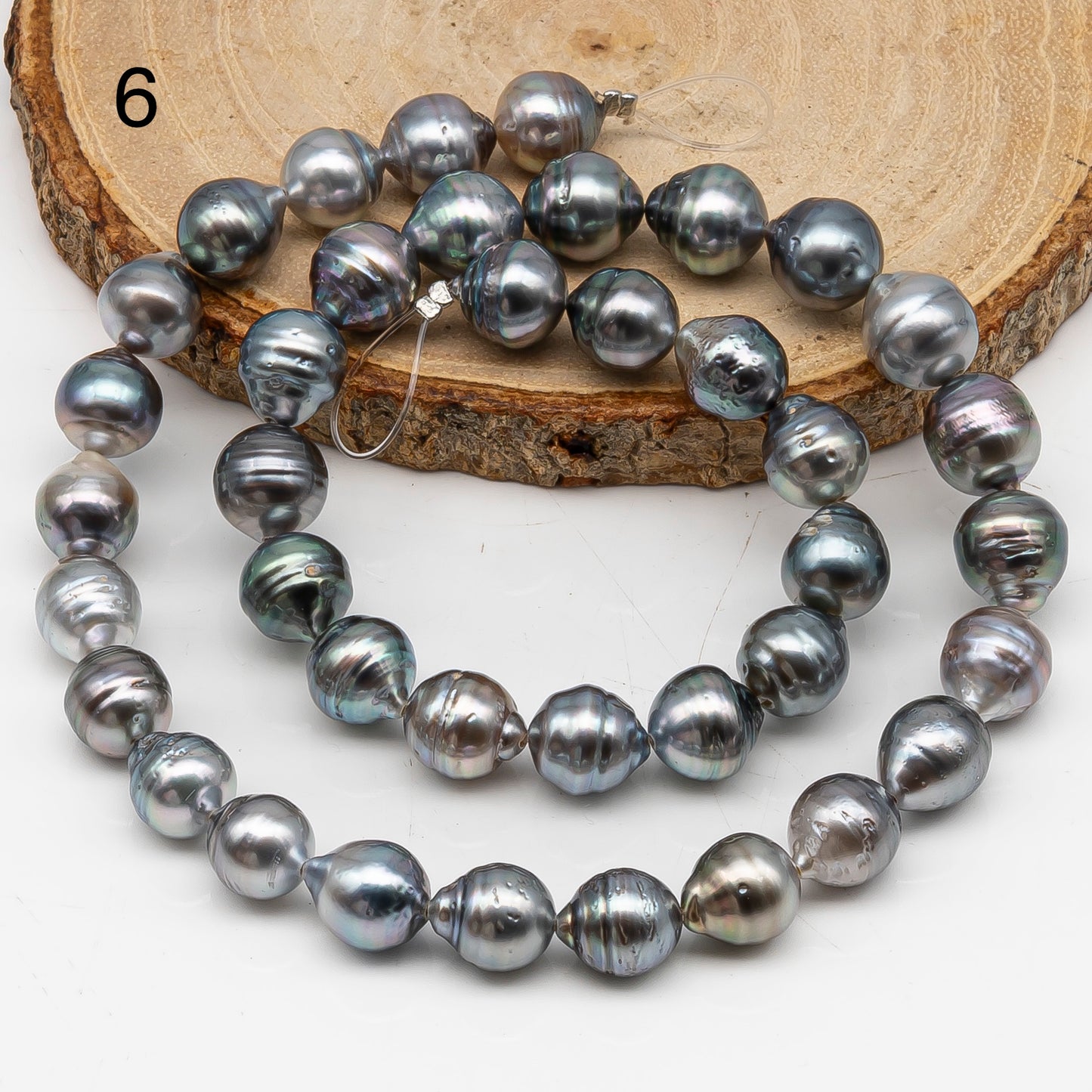 9-10mm Tahitian Pearl in Full Strand, Natural Colors with High Luster, for Jewelry Making, SKU # 3015TH