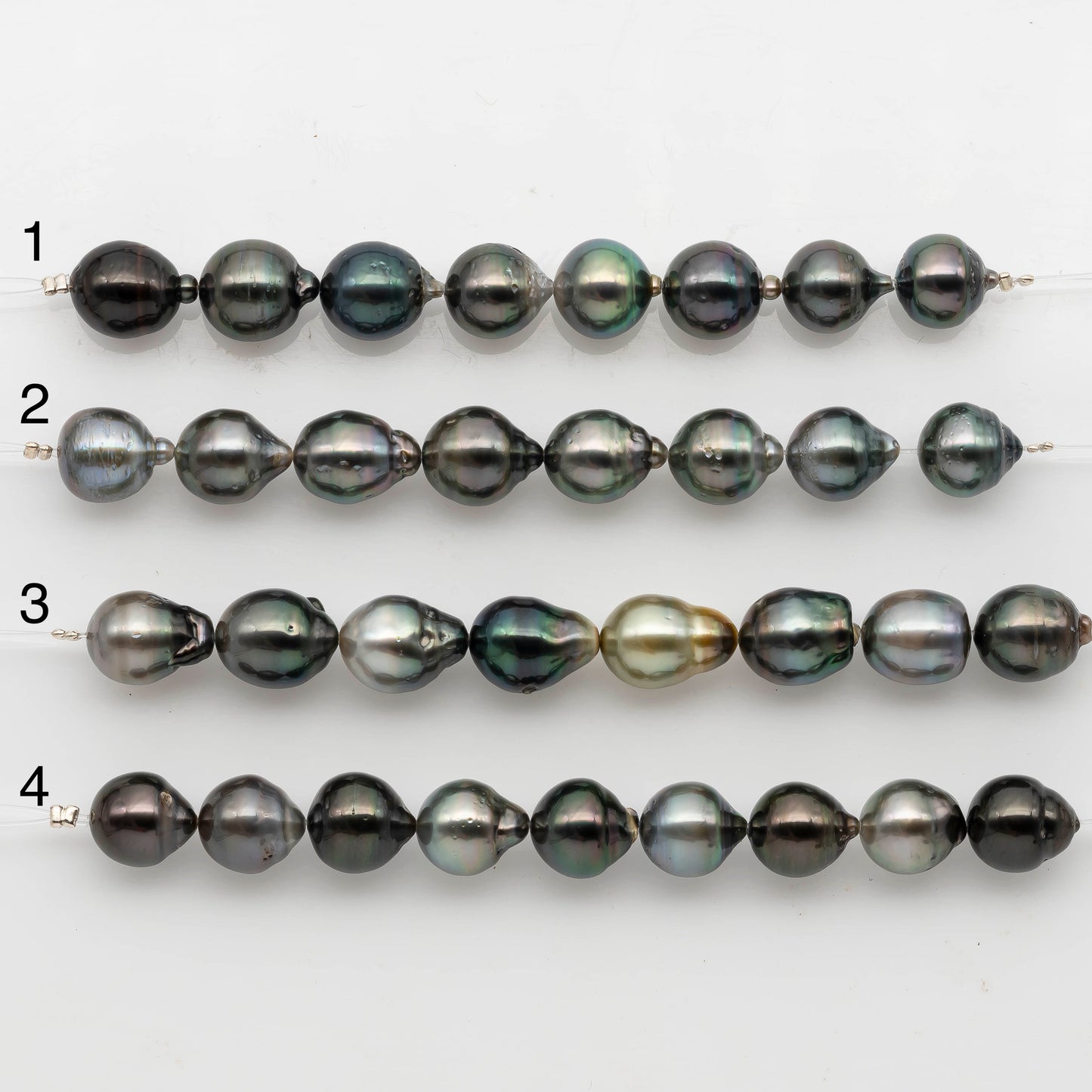 10-11mm Tahitian Pearl in Short Strand with All Natural Color with High Luster for Jewelry Making, SKU# 2296TH