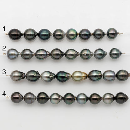 10-11mm Tahitian Pearl in Short Strand with All Natural Color with High Luster for Jewelry Making, SKU# 2296TH