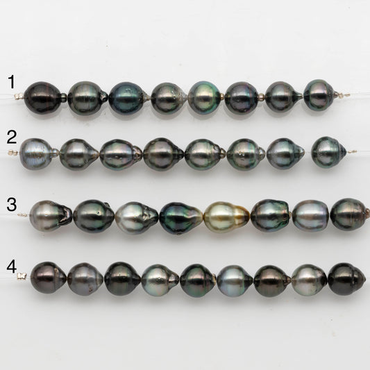 10-11mm Tahitian Pearl in Short Strand with All Natural Color with High Luster for Jewelry Making, SKU# 2296TH