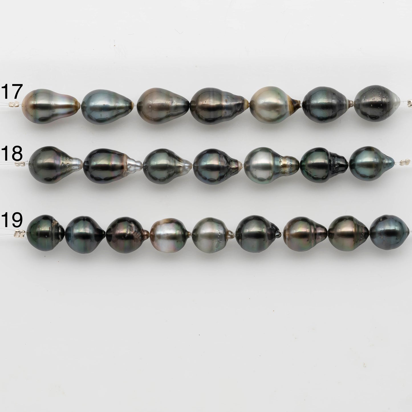 10-11mm Tahitian Pearl in Short Strand with All Natural Color with High Luster for Jewelry Making, SKU# 2296TH