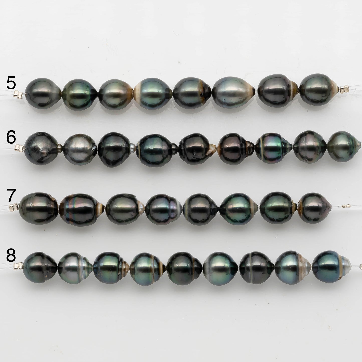 10-11mm Tahitian Pearl in Short Strand with All Natural Color with High Luster for Jewelry Making, SKU# 2297TH